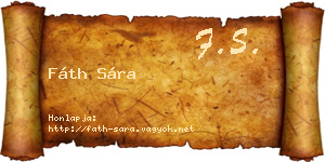 Fáth Sára névjegykártya